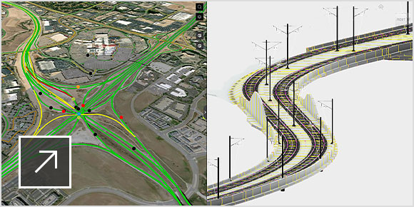 Rail project design and map scene views in web app. 